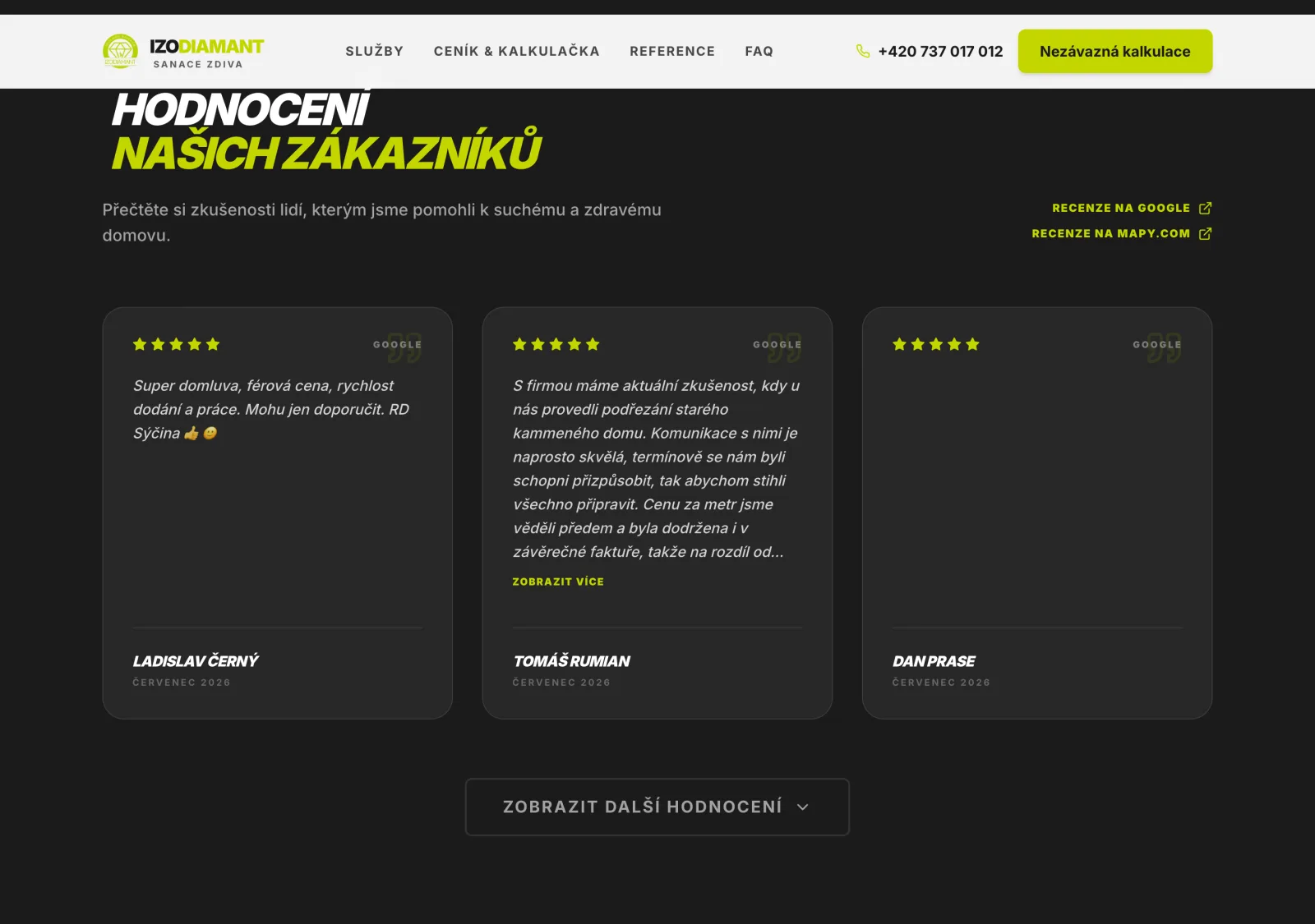 IZODIAMANT — recenze z Google a Mapy.com agregované živě na webu